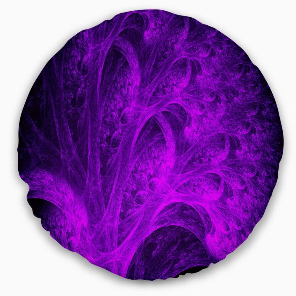 6737 Designart Bright Purple Magical Fractal Forest' Abstract Throw Cushion
